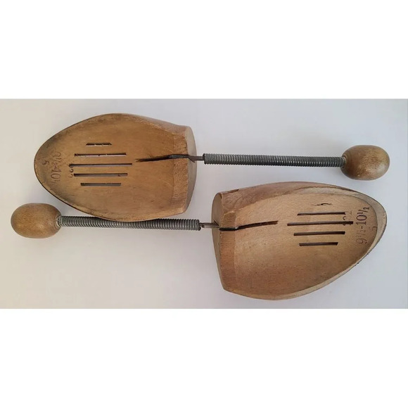Vintage Wooden Shoe Stretchers Size 9.5-10 US Left And Right - Picture 5 of 5